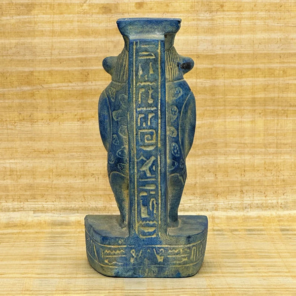 RARE Ancient Egyptian God Bes Statue – Unique Blue Stone Figurine