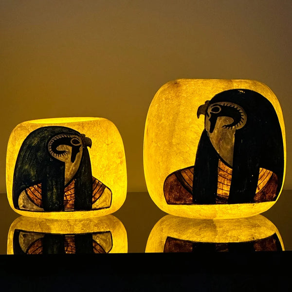 Handmade Glowing Vase of Horus - Authentic Luxor Artifact