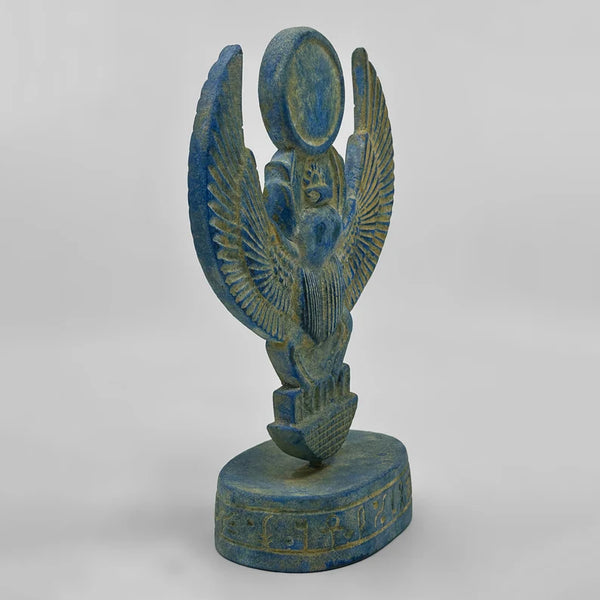 Authentic Egyptian Winged Scarab Sculpture - Sacred Khepri Sun God Symbol