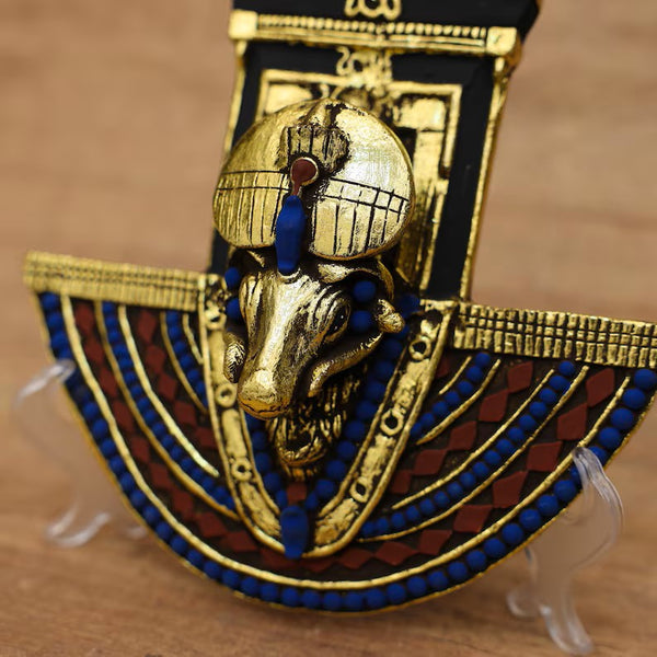 Handmade Egyptian Khnum Altar – Unique God Khnum Frame Sculpture