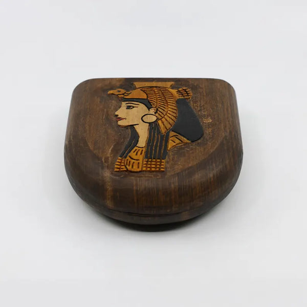 Handmade Egyptian Wooden Jewelry Box - Queen Nefertiti Design