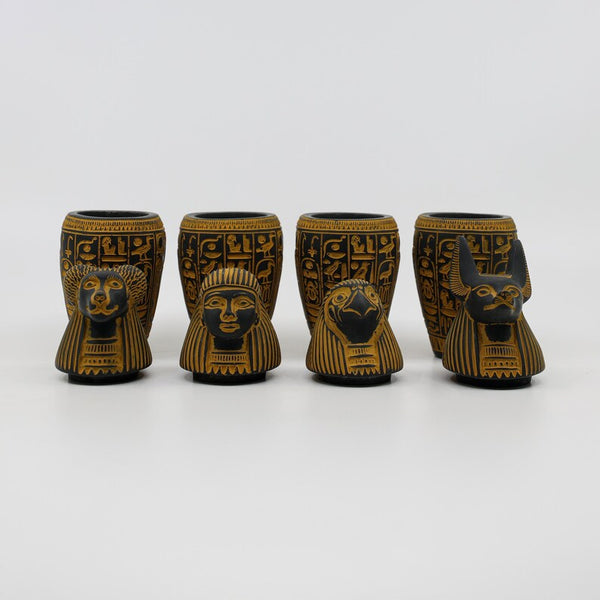 Egyptian Canopic Jars Set - Sacred Kemet Jars for Spiritual Rituals