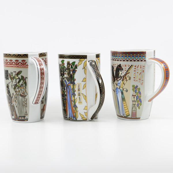 Handmade Egyptian Mug Set - Ceramic Cups for Hot and Cold Drinks