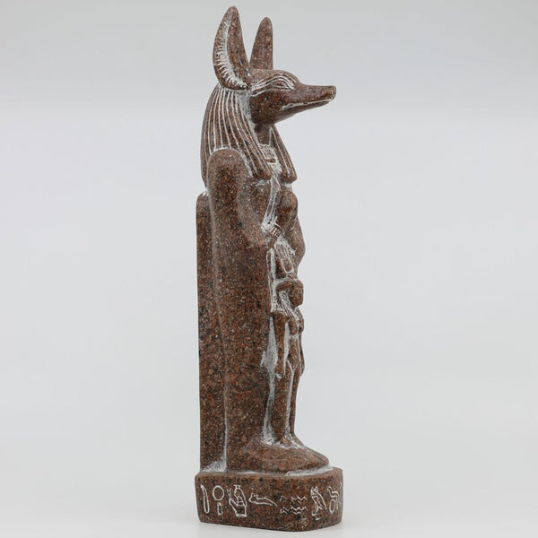 Egyptian Anubis Statue – Red Granite Handcrafted God Anubis Sculpture