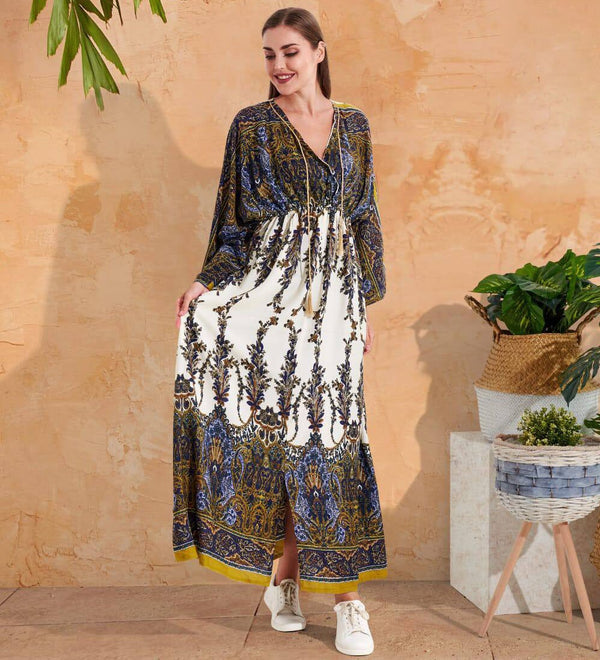 Stunning Multicolor Cotton Dress with a Bohemian Flair, Loose fit caftan, caftans for women, Egyptian cotton Caftan