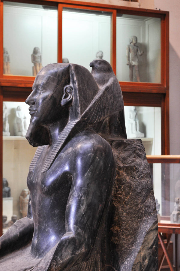 Statue of King Khafre protected By God Horus (Museum Version)