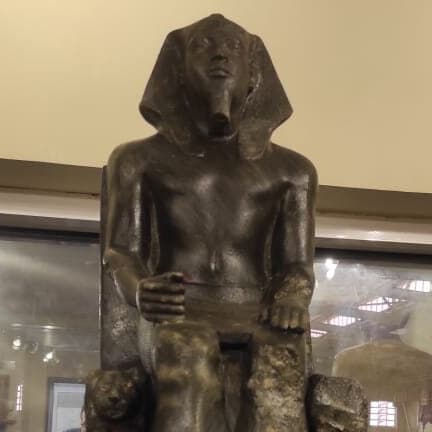 Statue of King Khafre protected By God Horus (Museum Version)