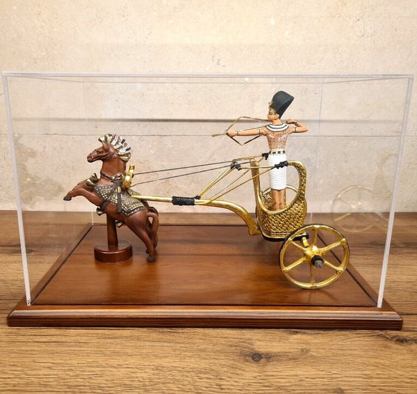 King Tutankhamun riding his War Chariot with Plexiglass