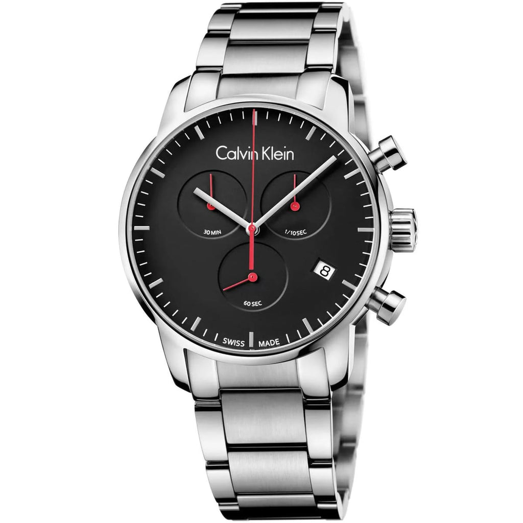 Calvin Klein Men's Watch K2G27141 - Black Dial and Silver Metal Strap