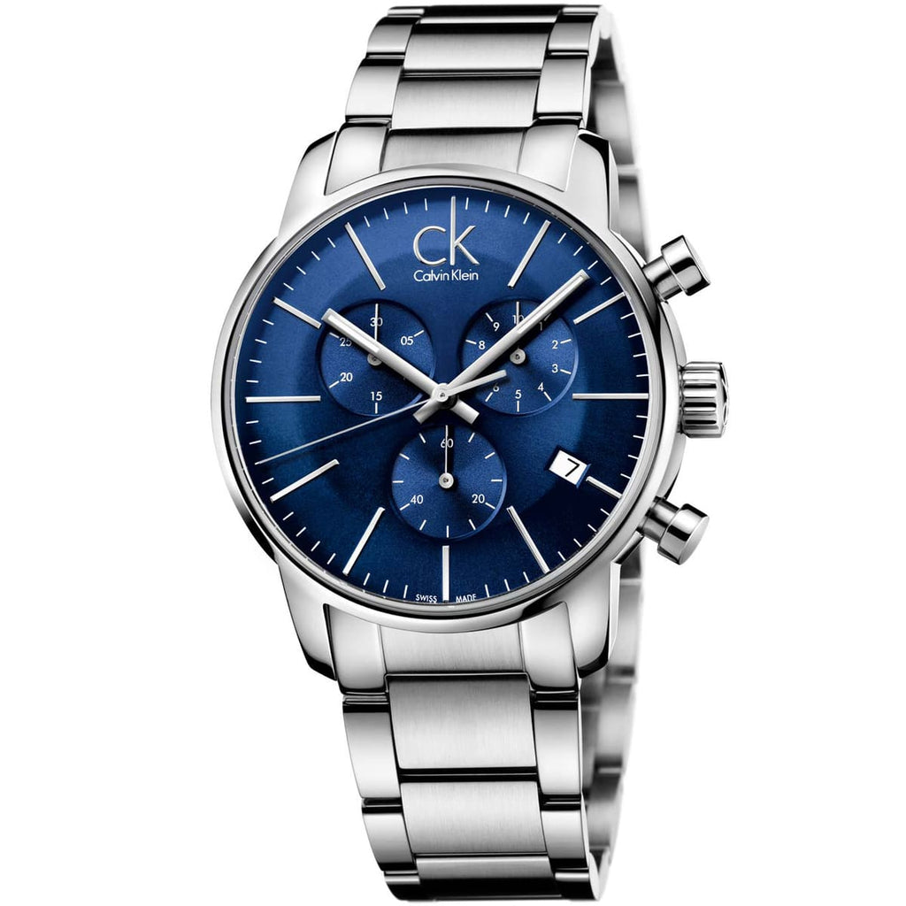 Calvin Klein City Watch K2G2714N - Blue Dial and Silver Metal Strap