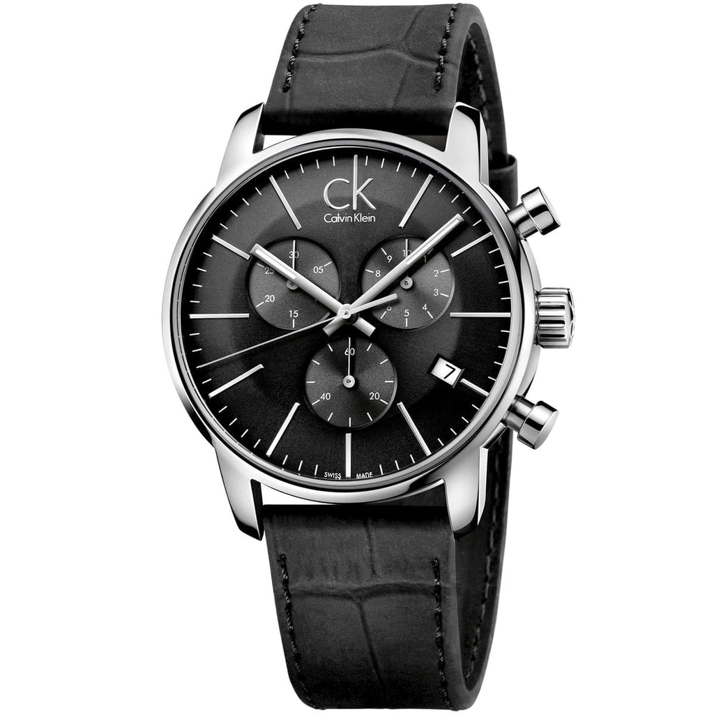 Calvin Klein Men's Watch K2G271C3 - Gray Dial and Black Leather Strap