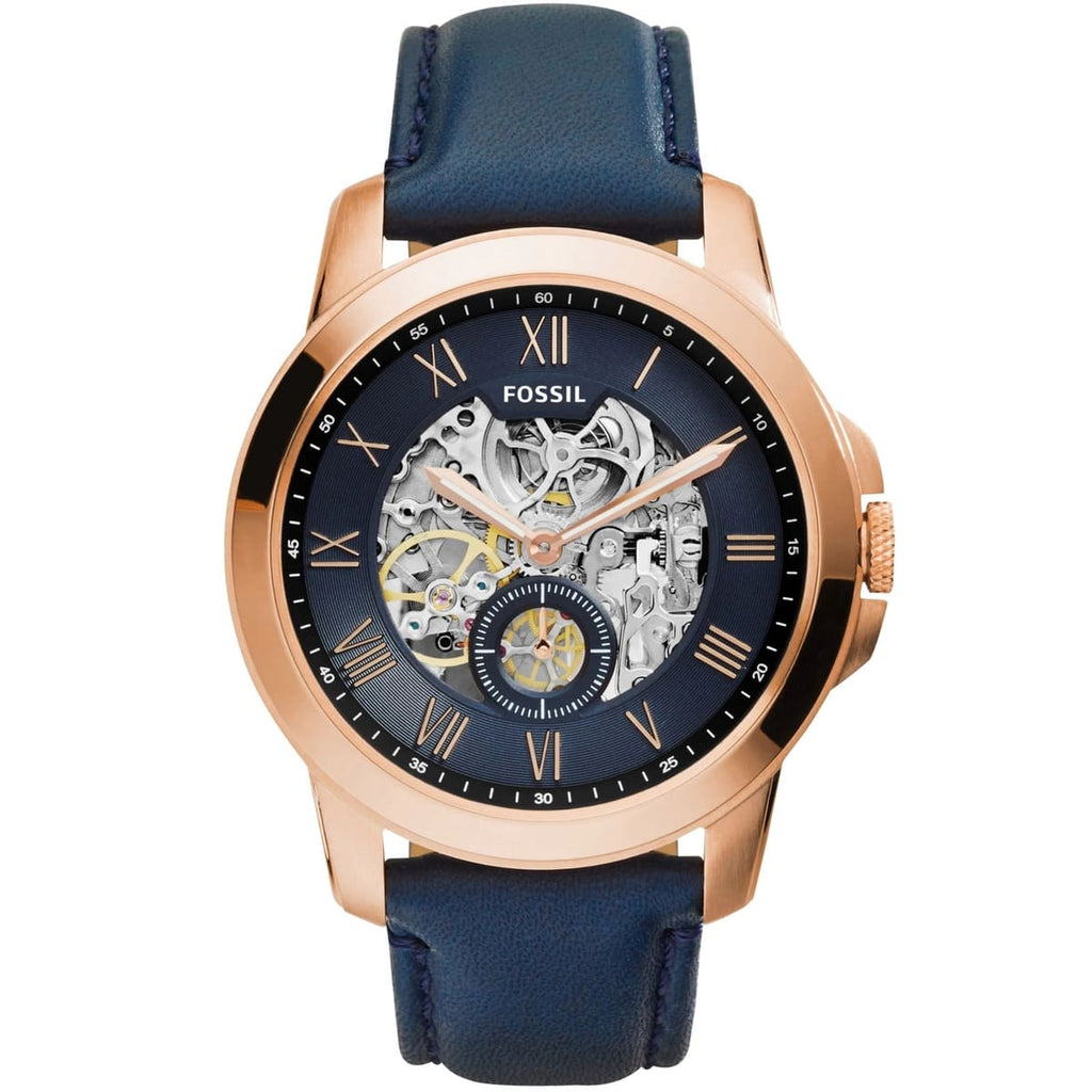 Fossil Grant ME3054 Men's Watch - Blue Dial and Matching Leather Strap