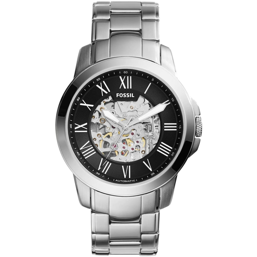 Fossil Grant ME3103 Men's Watch - Black Dial and Silver Metal Bracelet