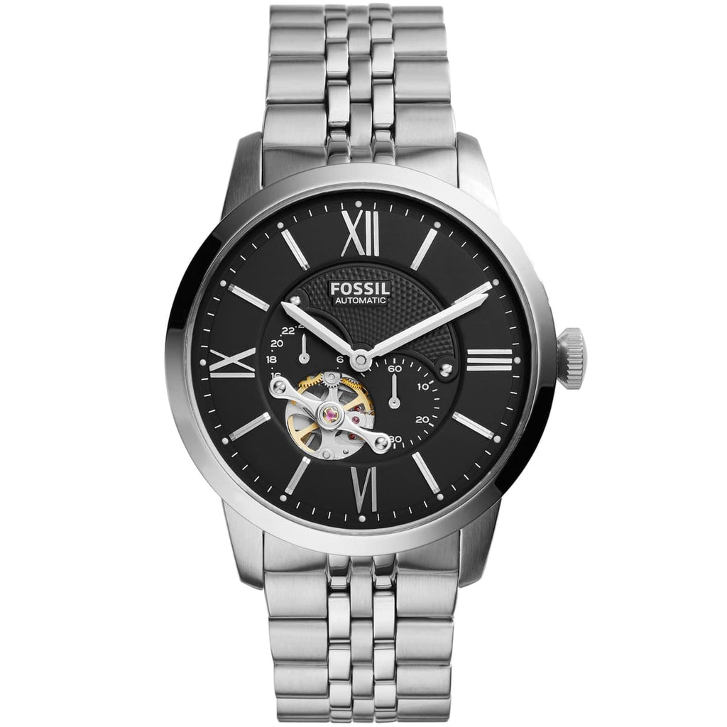 Fossil Townsman ME3107 Men's Watch - Black Dial and Silver Metal Band