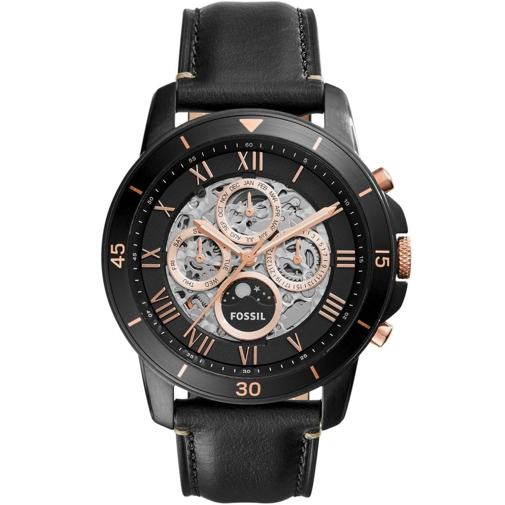 Fossil Grant Sport ME3138 Men's Watch - Black Dial and Leather Strap