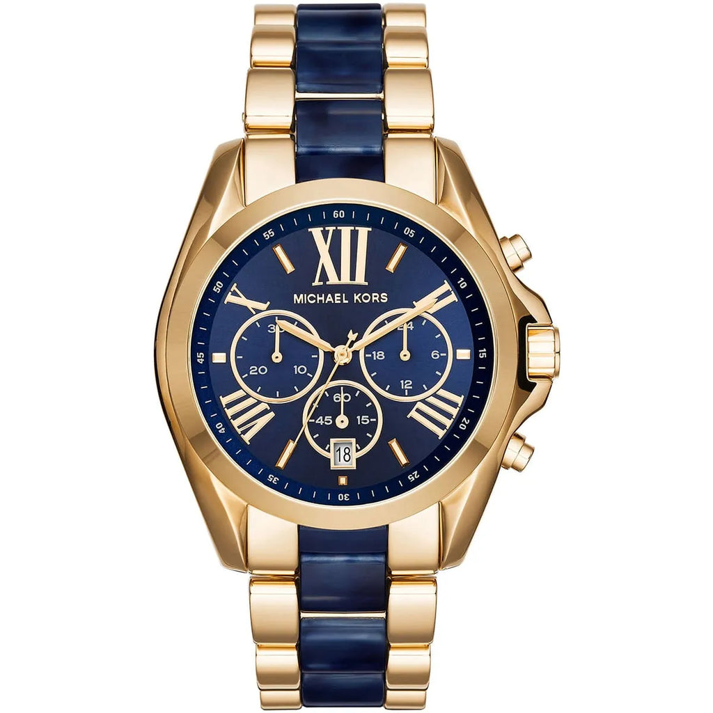 Men's Michael Kors MK6268 Watch - Blue Sun Dial and Gold-Tone Case