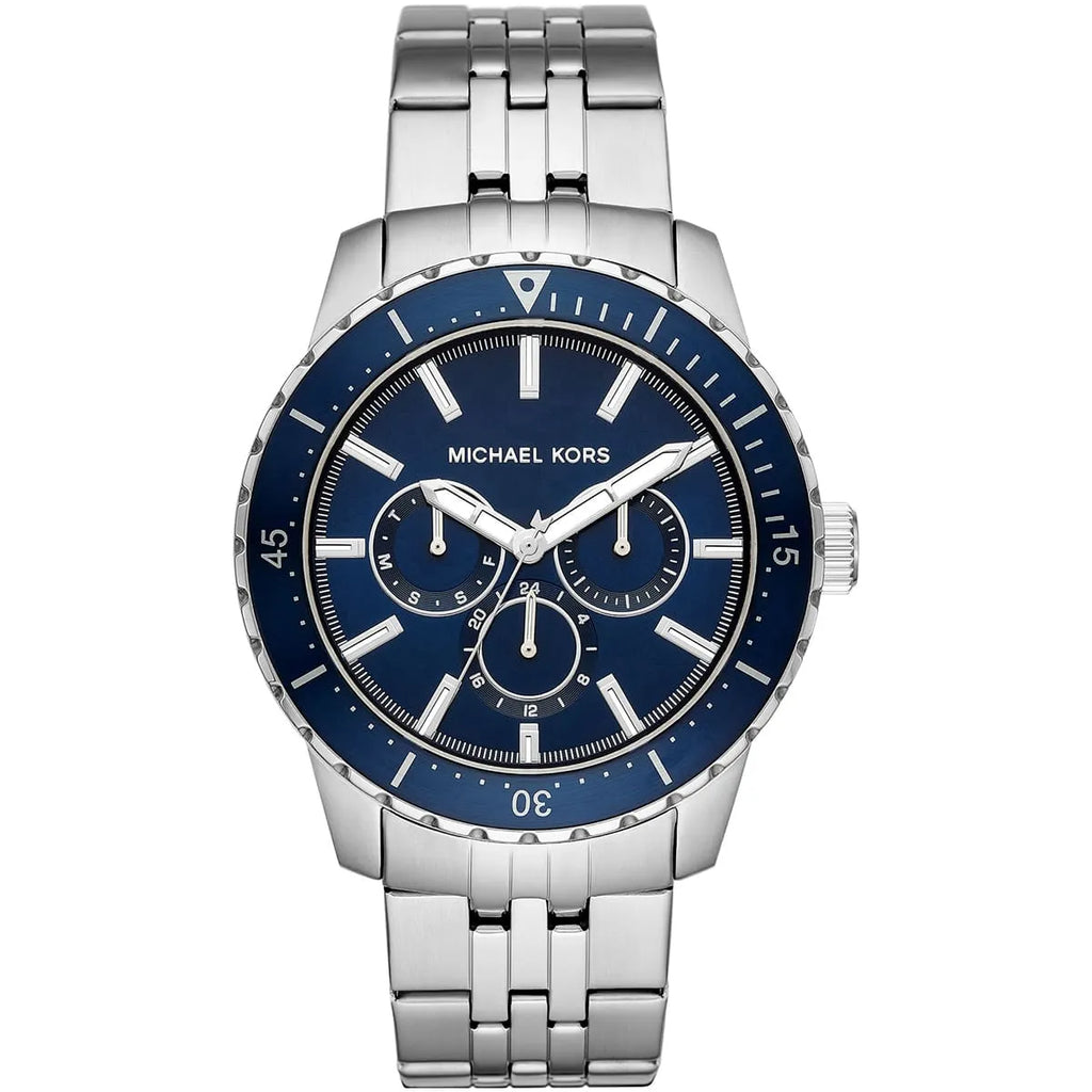 Michael Kors Cunningham Watch MK7153 - Navy Blue Dial and Metal Band