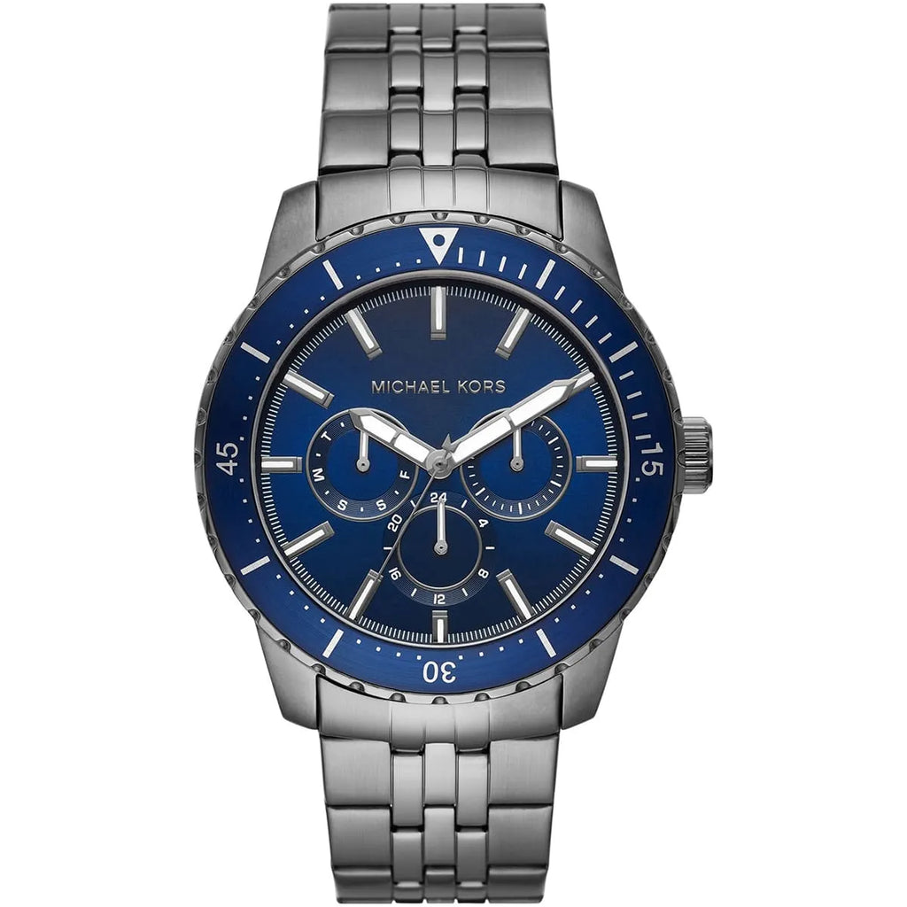 Michael Kors Cunningham MK7155: Maritime Blue Watch with Gray Accents