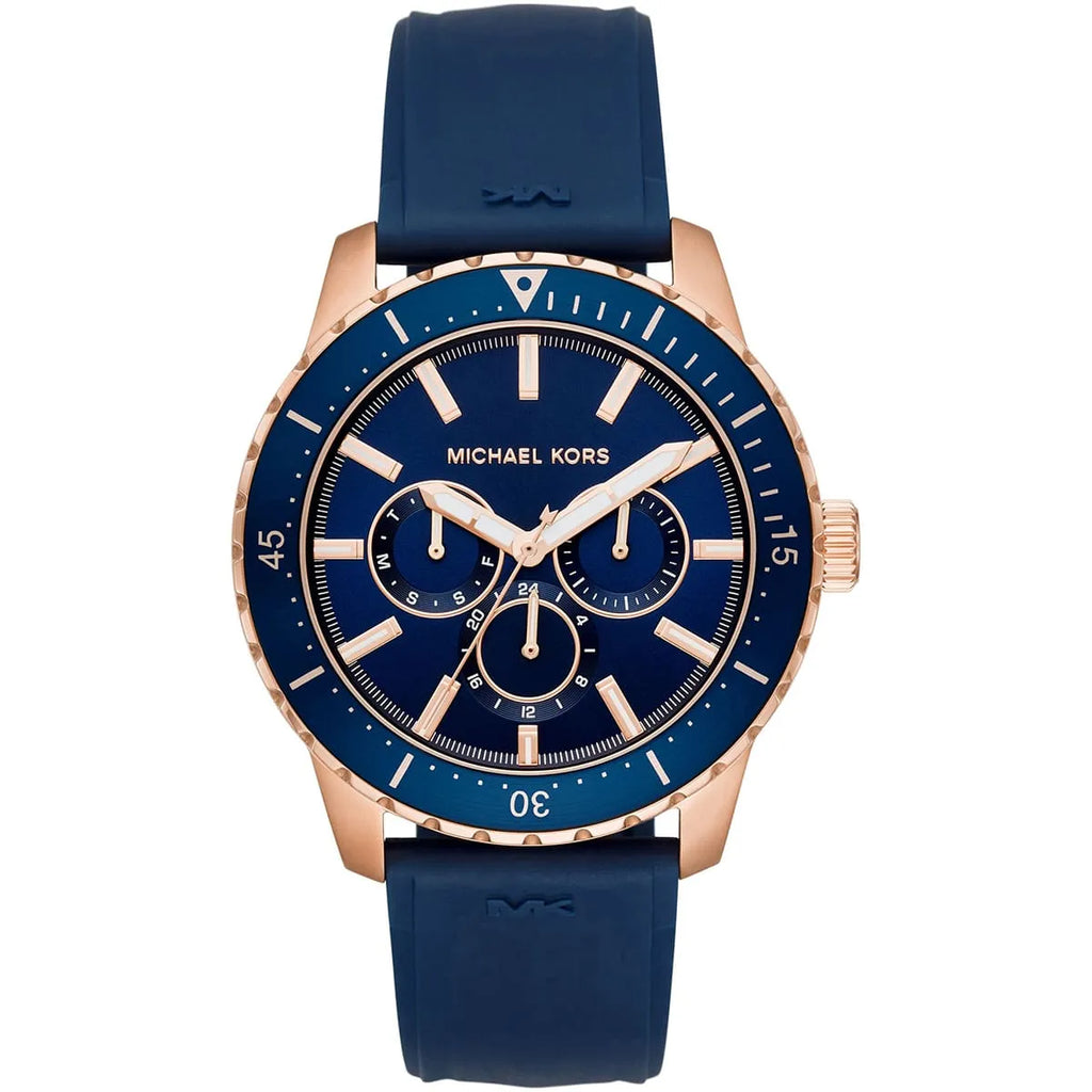 Michael Kors Cunningham MK7163 Watch - Blue Dial and Silicone Strap