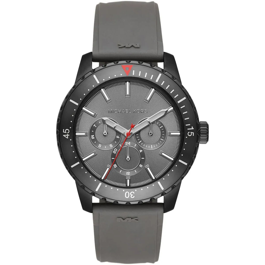 Michael Kors MK7164 Men's Sport Watch: Gray Dial with Gray Rubber Band
