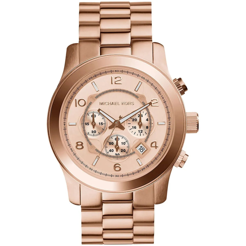 Michael Kors Runway Watch MK8096 - Rose Gold Dial and Metal Bracelet