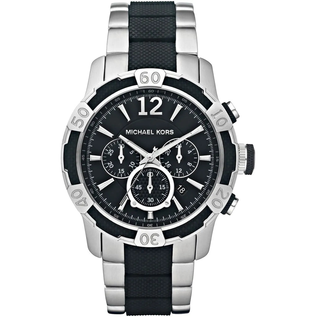 Michael Kors Men's Luxe Diver MK8199 - Black and Silver Chronograph