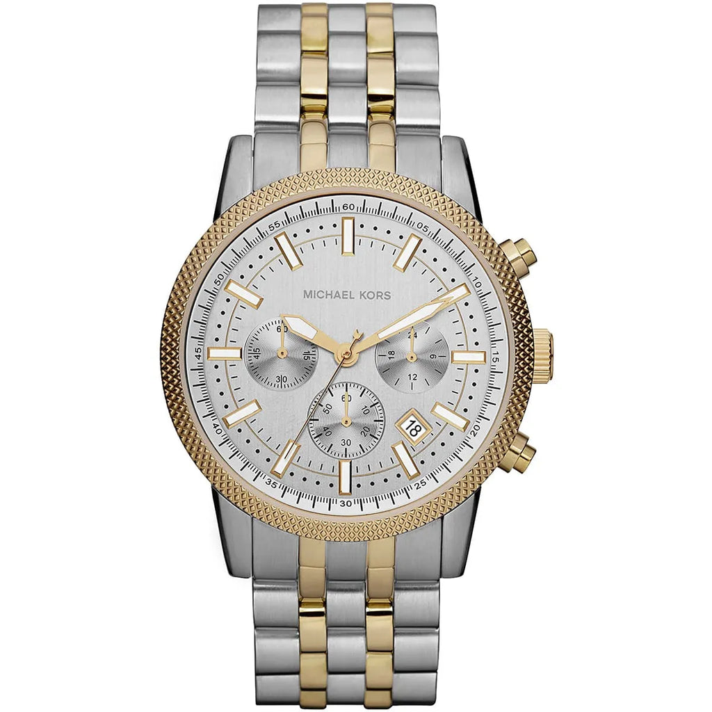 Classic Two-Tone Michael Kors Men's Watch MK8238 - Hutton Silver Dial