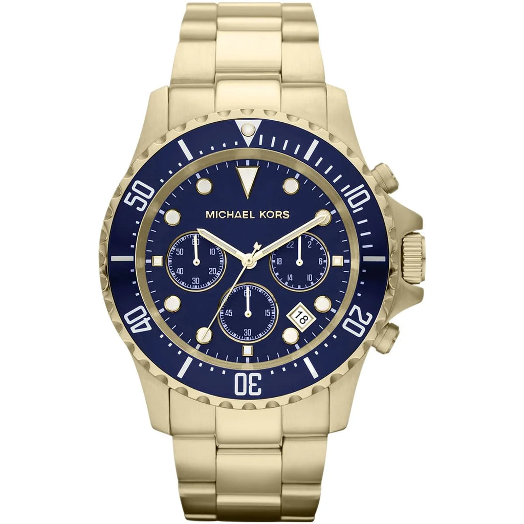 Michael Kors Everest MK8267: Sophisticated Gold Watch with Blue Dial