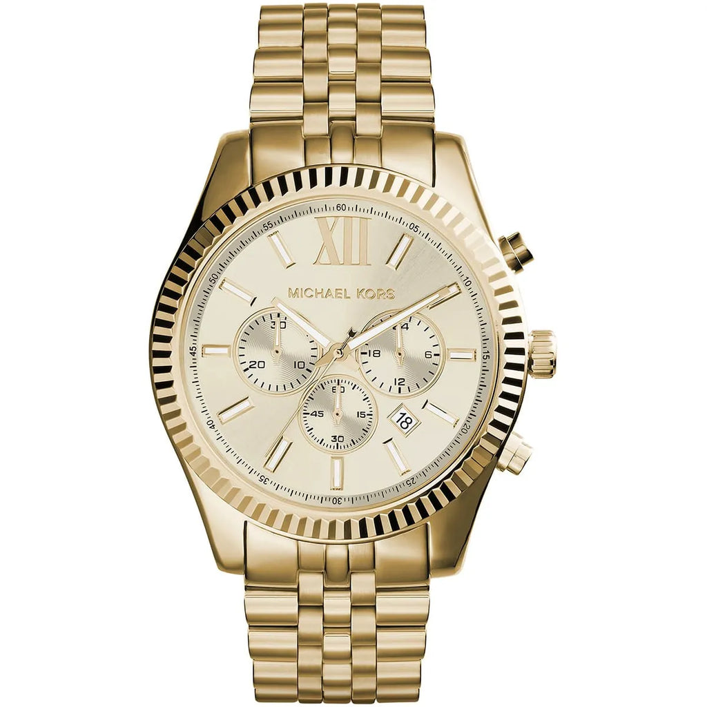 Michael Kors Men's Lexington MK8281 Watch - Gold Dial and Bracelet