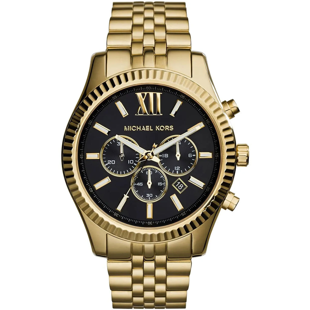 Michael Kors Lexington Watch MK8286 - Black Dial and Metal Bracelet