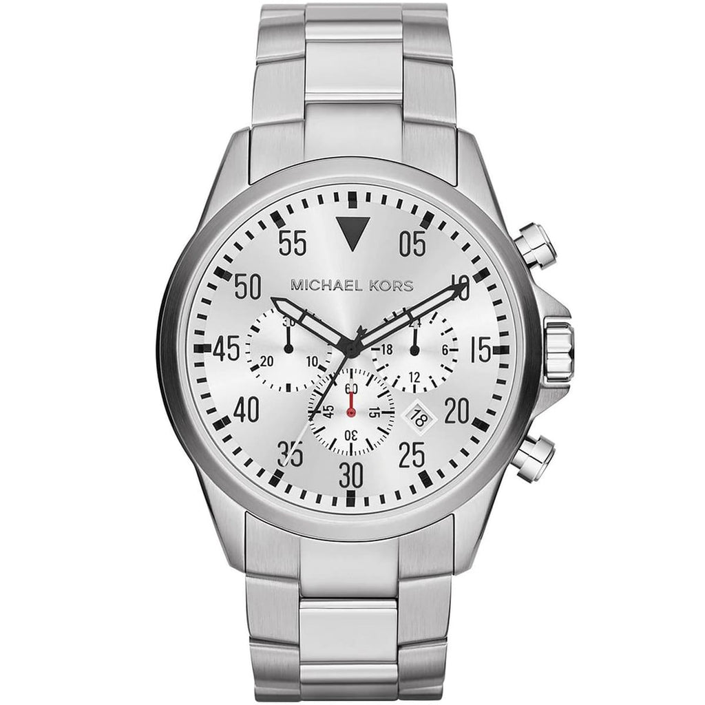 Michael Kors Men's Gage Watch MK8331 - Silver Stainless Steel Bracelet