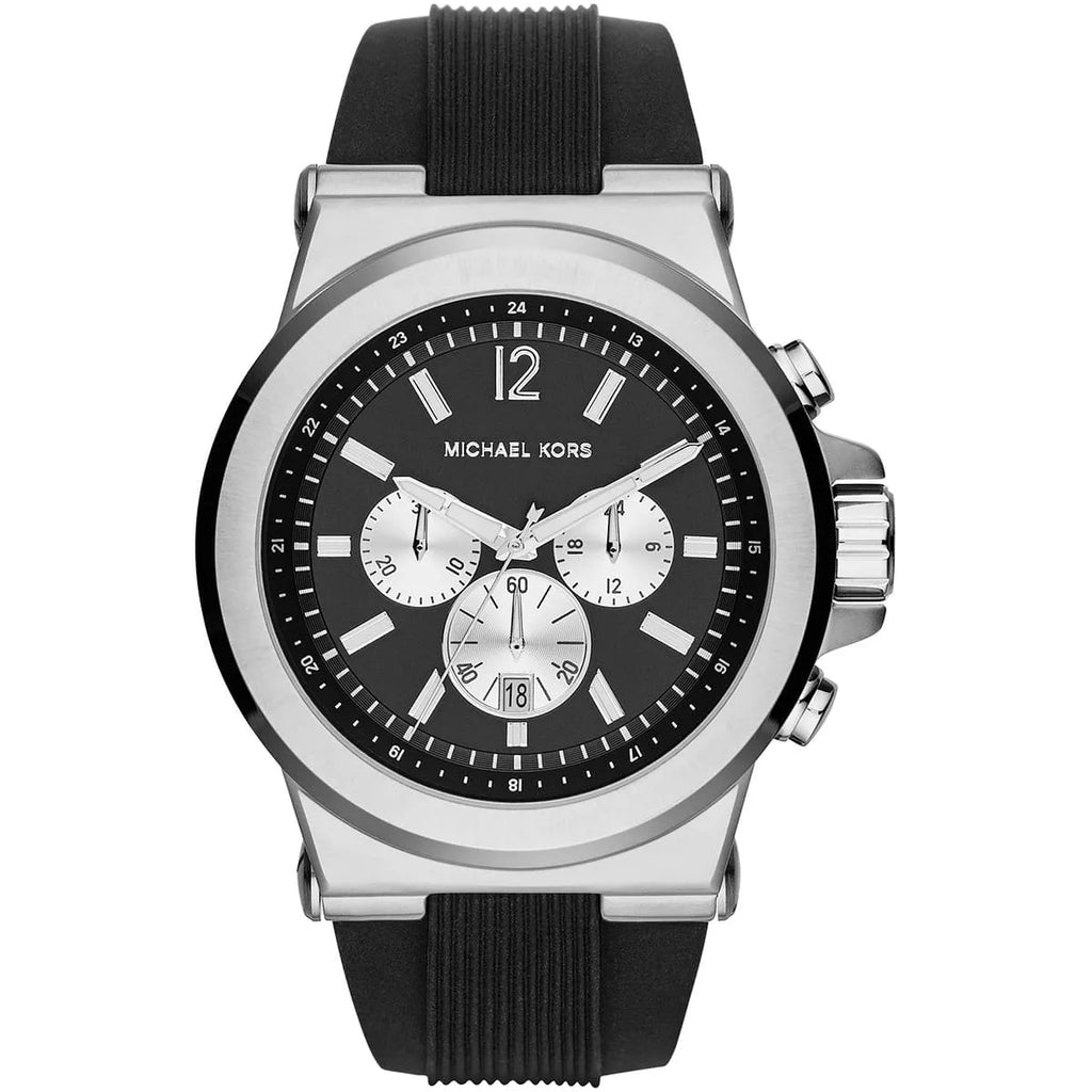 Michael Kors Dylan Watch MK8336 | Black Dial with Black Silicone Strap