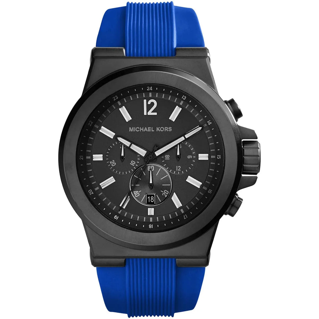 Michael Kors Dylan Watch MK8357 - Black Dial and Blue Silicone Strap