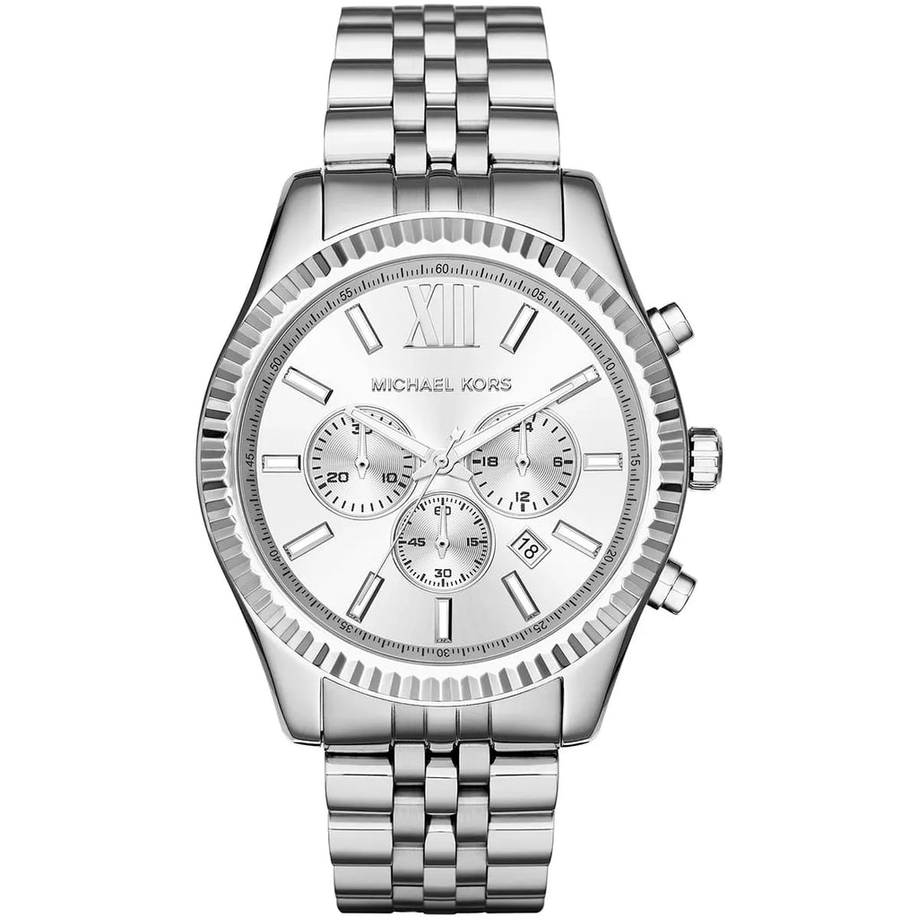 Michael Kors Lexington Watch MK8405 | Silver Dial with Metal Bracelet