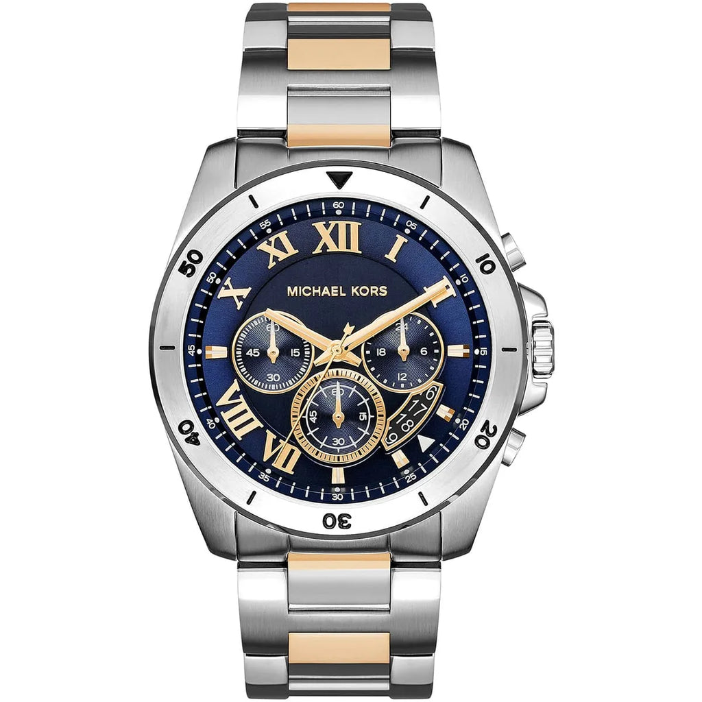 Michael Kors Brecken Watch MK8437 - Blue Dial and Silver/Gold Bracelet