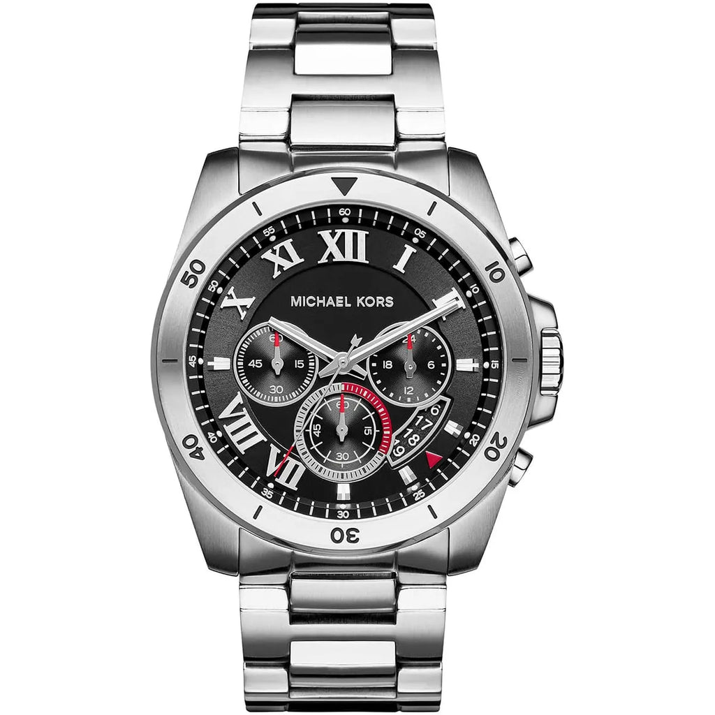 Michael Kors Brecken Watch MK8438 - Silver Metal Band with Black Dial