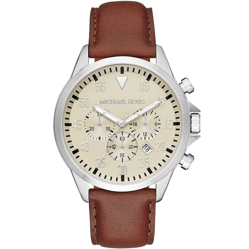 Michael Kors Gage MK8441: Classic Beige and Brown Men's Watch