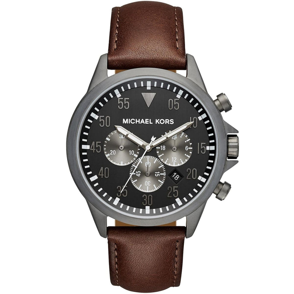 Michael Kors Gage MK8536: Elegant Black and Brown Men's Watch