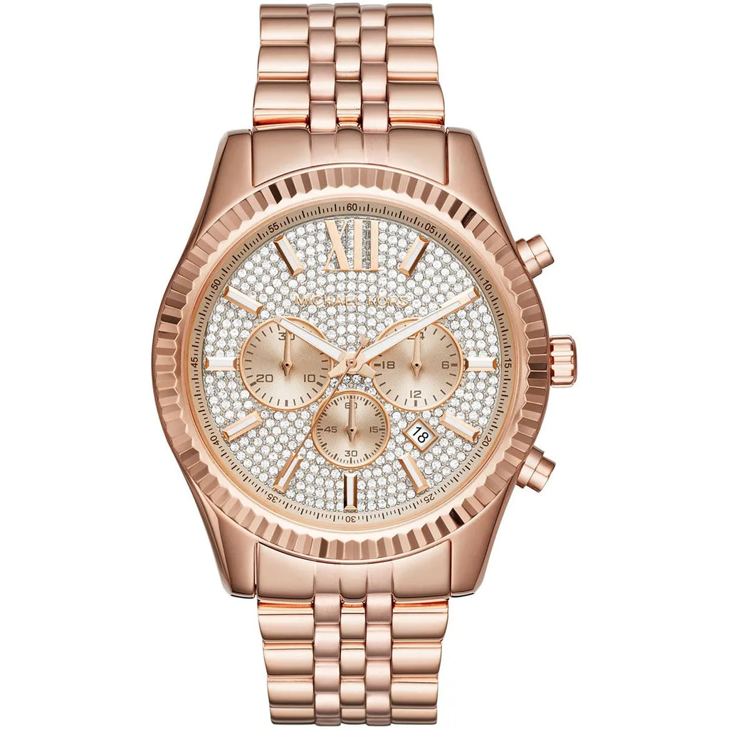 Michael Kors Rose Gold Chronograph MK8580 - Crystal-Accented Dial