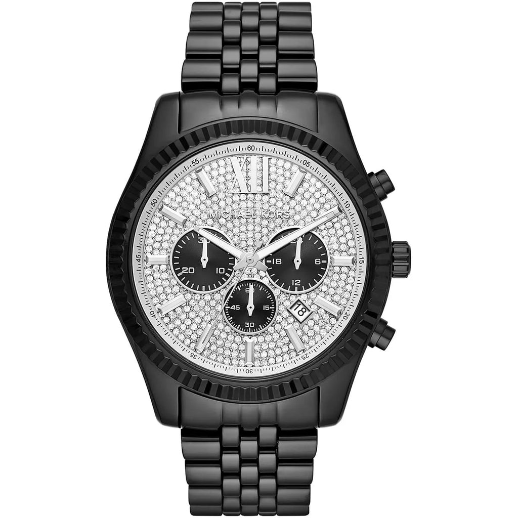 Michael Kors Lexington Men's Crystal-Accented Silver Dial Watch MK8605