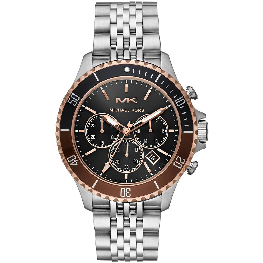 Michael Kors Bayville Watch MK8725 - Black Dial and Silver Metal Band