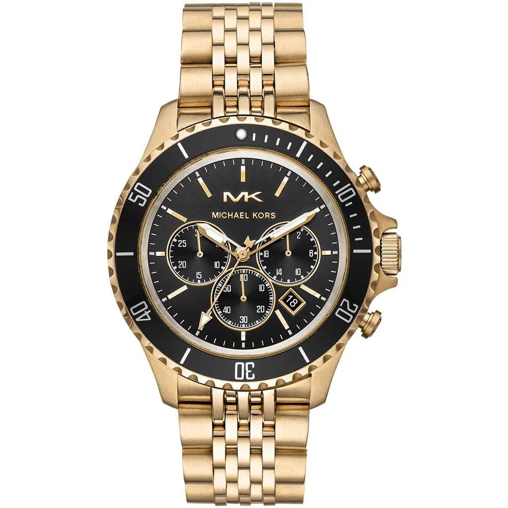 Michael Kors Bayville Watch MK8726 - Gold Stainless Steel, Black Dial