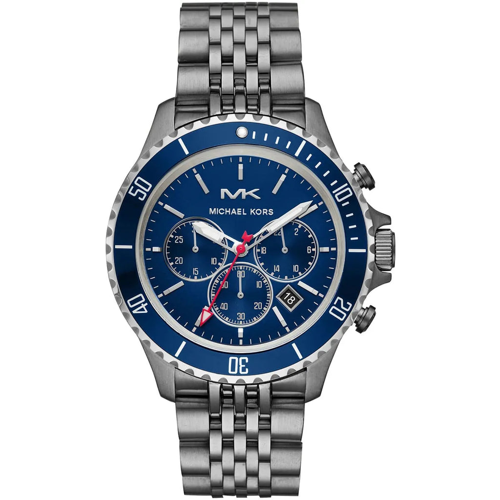 Michael Kors Men's Bayville Watch MK8727 | Gray Case with Blue Dial