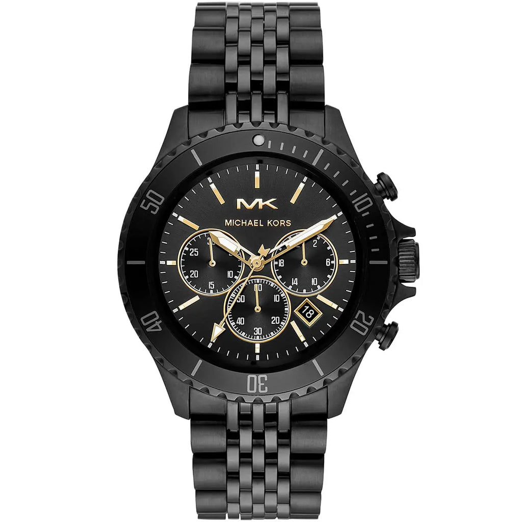 Michael Kors MK8750 Men's Luxury Watch: Black Dial with Metal Band