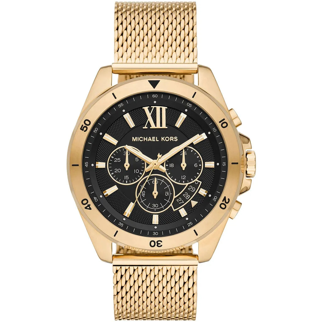 Michael Kors Brecken Watch | Gold Mesh Band with Black Dial | MK8867