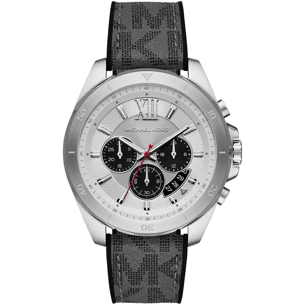 Michael Kors Brecken Watch MK8922 - Gray Silicone Strap, Silver Dial