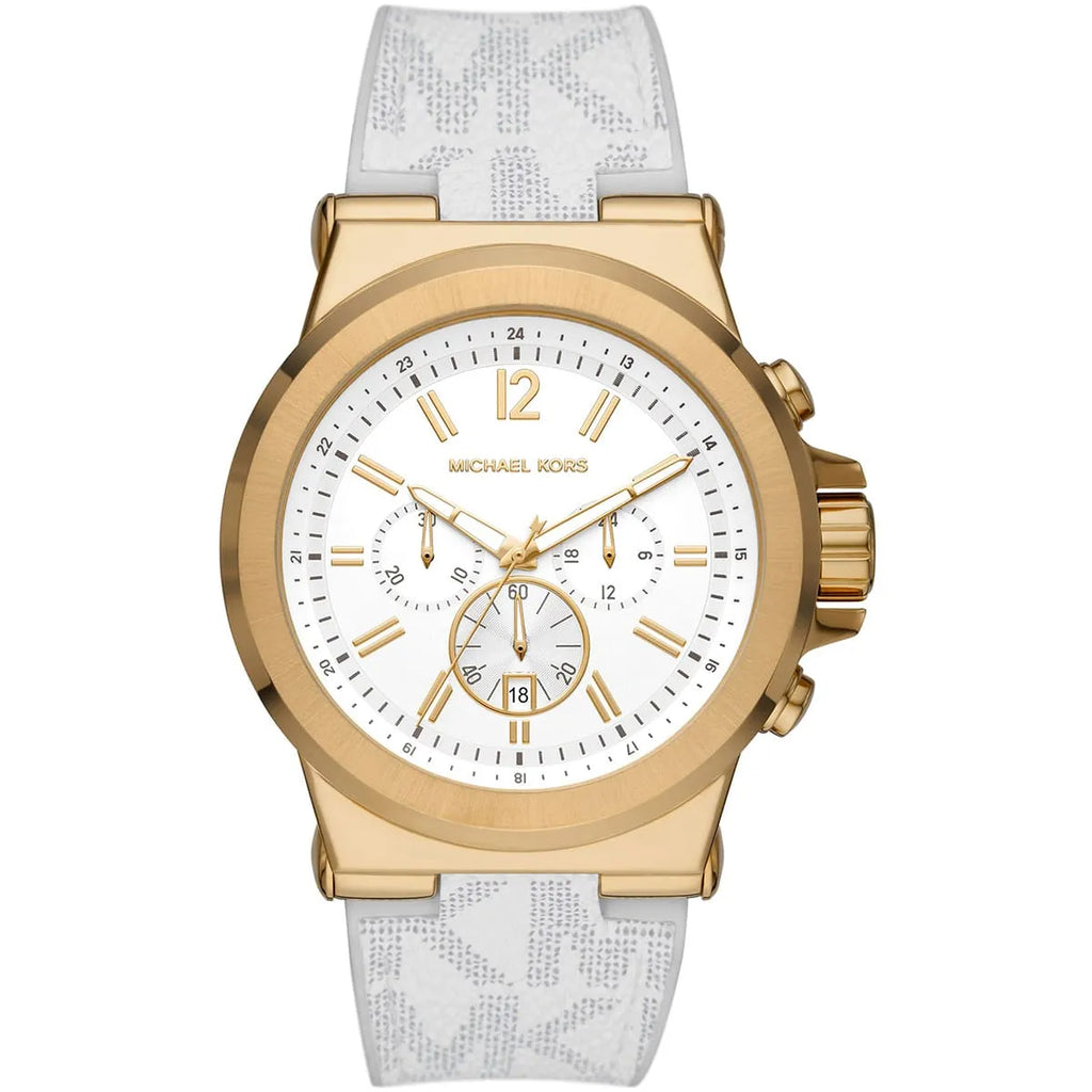 Men's White Sport Watch MK8937 | Michael Kors Dylan with MK Logo Strap