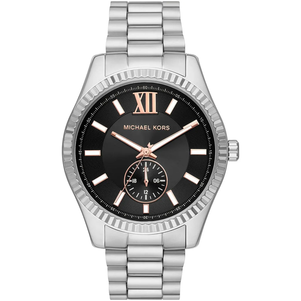 Michael Kors Men's Lexington Watch MK8946 | Silver Case and Black Dial