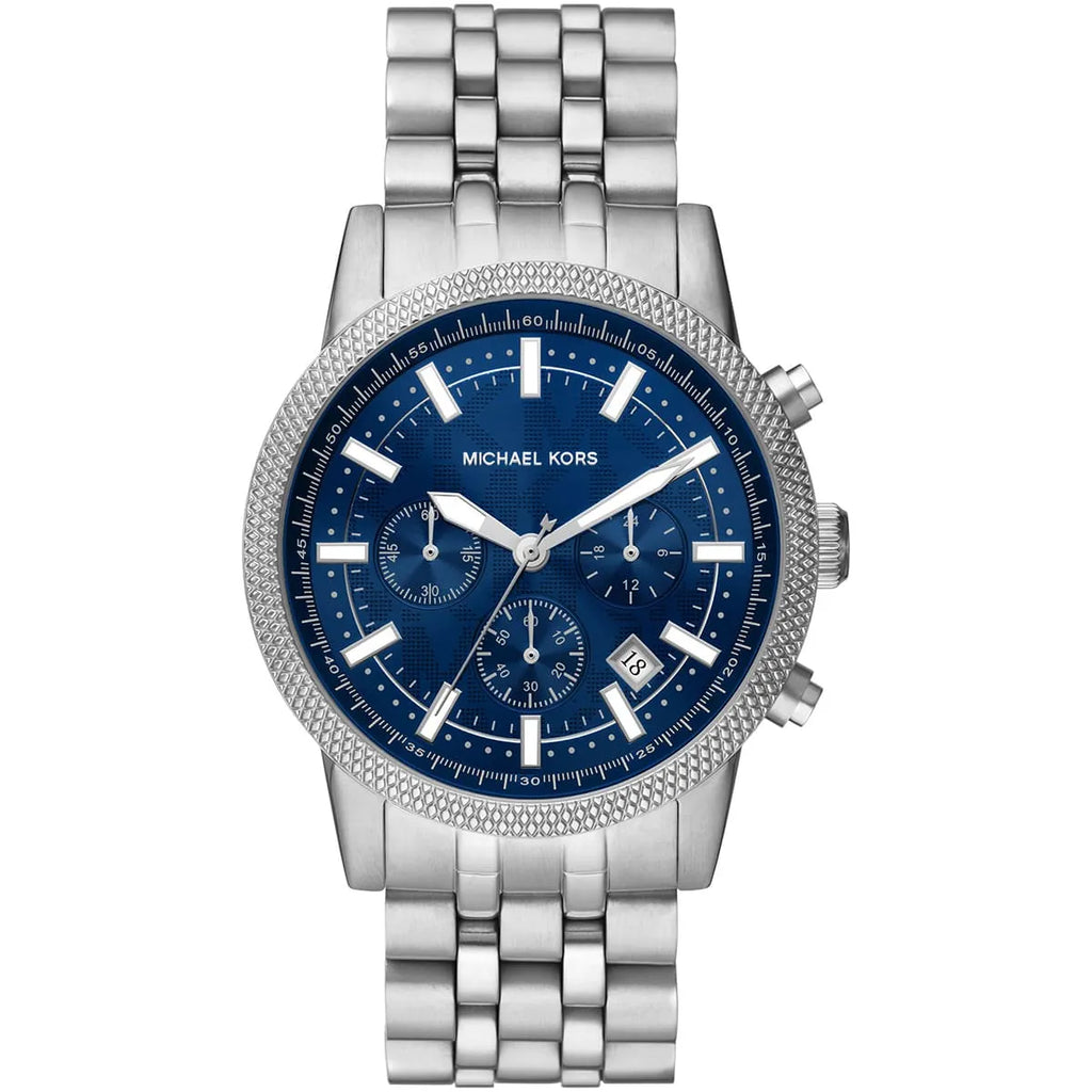Michael Kors Men's Hutton Watch | Silver Case with Blue Dial | MK8952