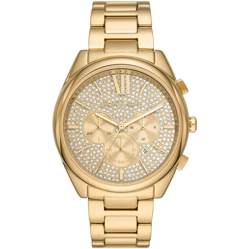 Michael Kors MK8995 Men's Watch: Gold Dial with Crystal Details